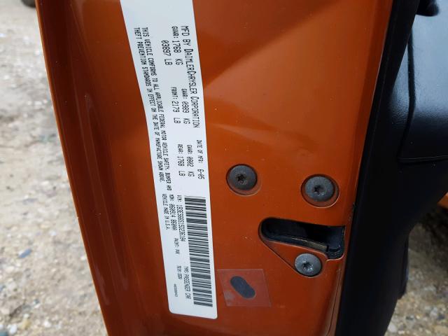 1B3ES66S15D236184 - 2005 DODGE NEON SRT-4 ORANGE photo 10