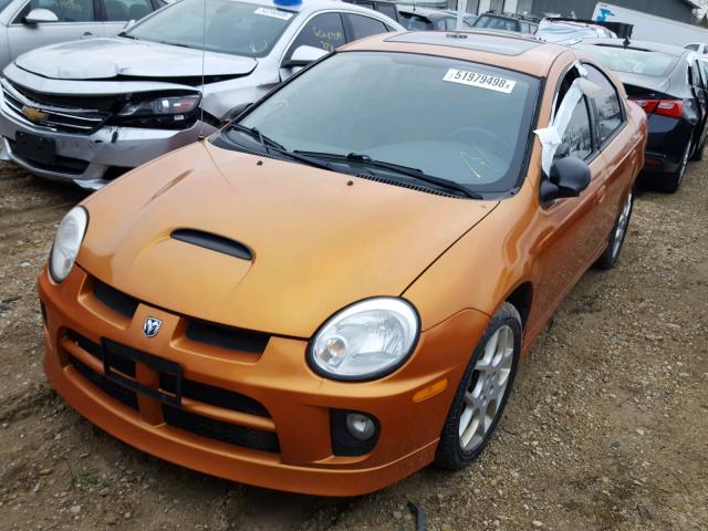 1B3ES66S15D236184 - 2005 DODGE NEON SRT-4 ORANGE photo 2