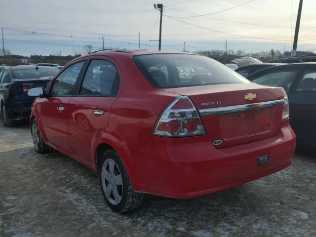 KL1TG56E99B399959 - 2009 CHEVROLET AVEO LT RED photo 3