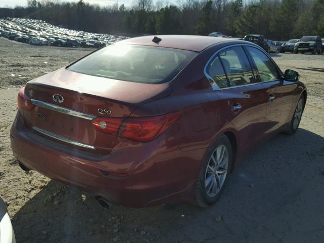 JN1BV7AP1FM344391 - 2015 INFINITI Q50 BASE Rojo foto 4