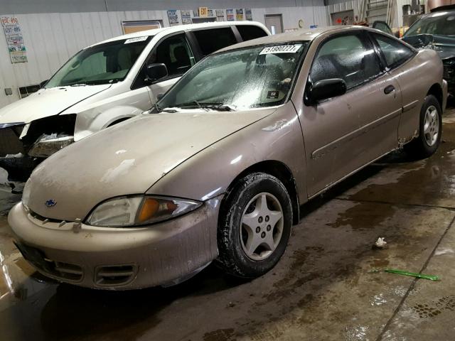 1G1JC124XY7189592 - 2000 CHEVROLET CAVALIER TAN photo 2