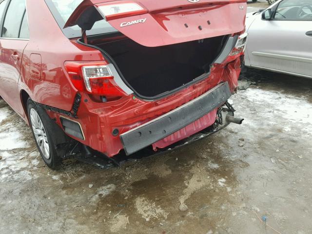 4T1BF1FK8CU504181 - 2012 TOYOTA CAMRY BASE RED photo 9