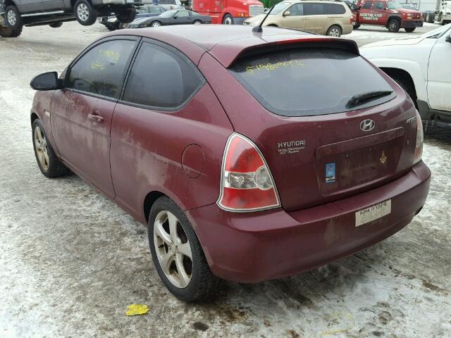 KMHCN36C77U011481 - 2007 HYUNDAI ACCENT SE MAROON photo 3