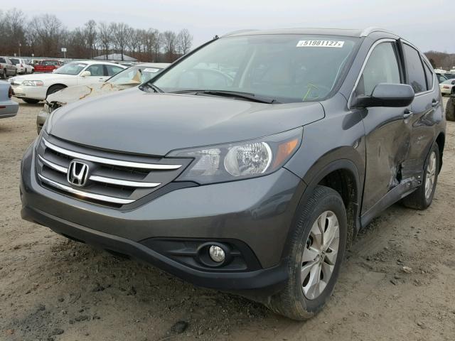 2HKRM4H72EH600694 - 2014 HONDA CR-V EXL GRAY photo 2