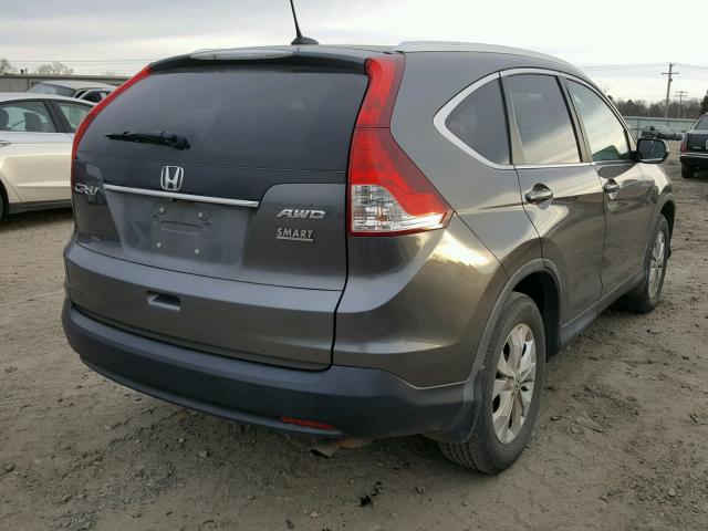 2HKRM4H72EH600694 - 2014 HONDA CR-V EXL GRAY photo 4