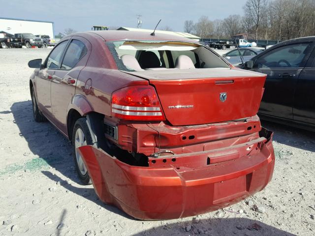 1B3LC46K18N636236 - 2008 DODGE AVENGER SE RED photo 3