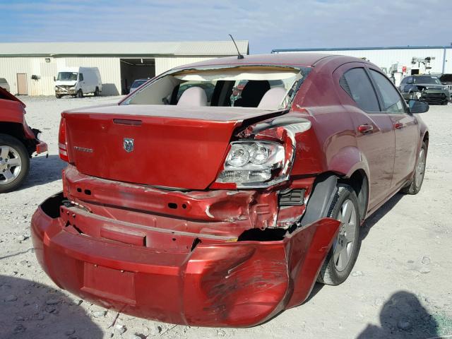 1B3LC46K18N636236 - 2008 DODGE AVENGER SE RED photo 4