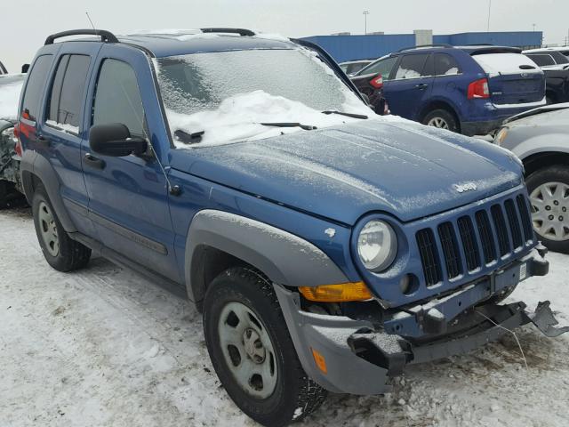 1J4GL48K55W695271 - 2005 JEEP LIBERTY SP BLUE photo 1