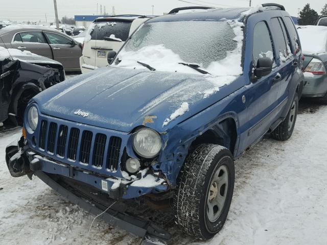 1J4GL48K55W695271 - 2005 JEEP LIBERTY SP BLUE photo 2