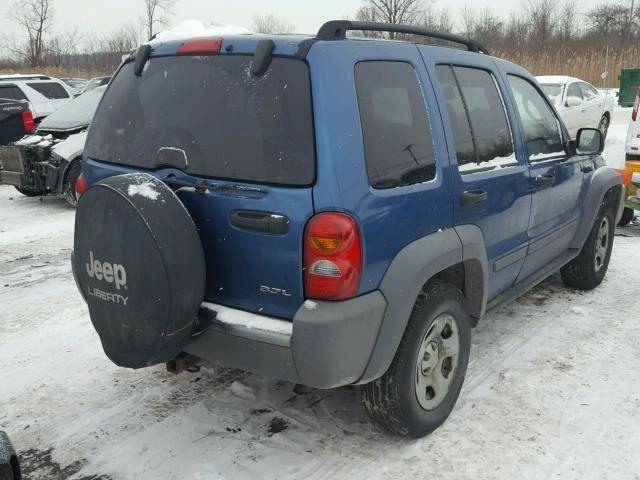 1J4GL48K55W695271 - 2005 JEEP LIBERTY SP BLUE photo 4