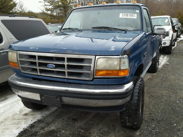 1FTHF36F4VEB81659 - 1997 FORD F350 BLUE photo 2