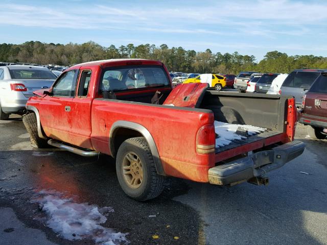 1B7GG12X22S720787 - 2002 DODGE DAKOTA BAS RED photo 3