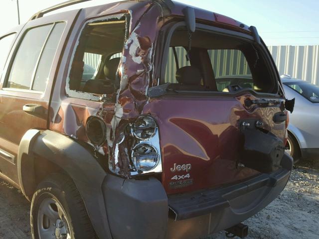 1J4GL48K93W500382 - 2003 JEEP LIBERTY SP BURGUNDY photo 9