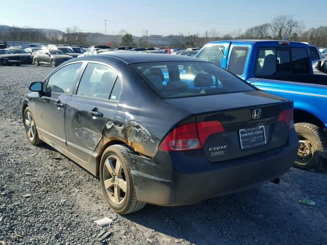 1HGFA16838L028283 - 2008 HONDA CIVIC EX BLACK photo 3