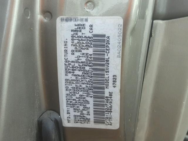 4T1BG22K6VU183544 - 1997 TOYOTA CAMRY CE GRAY photo 10