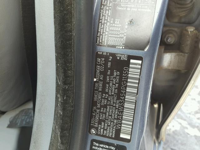 WBAEW53454PG11350 - 2004 BMW 330 XI BLUE photo 10