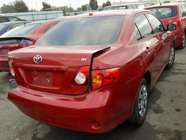 1NXBU4EE3AZ320606 - 2010 TOYOTA COROLLA BA RED photo 4