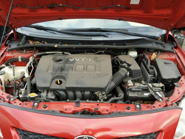 1NXBU4EE3AZ320606 - 2010 TOYOTA COROLLA BA RED photo 7