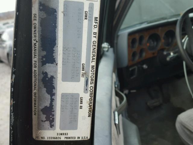 1GKER16K1KF506306 - 1989 GMC SUBURBAN R GRAY photo 10