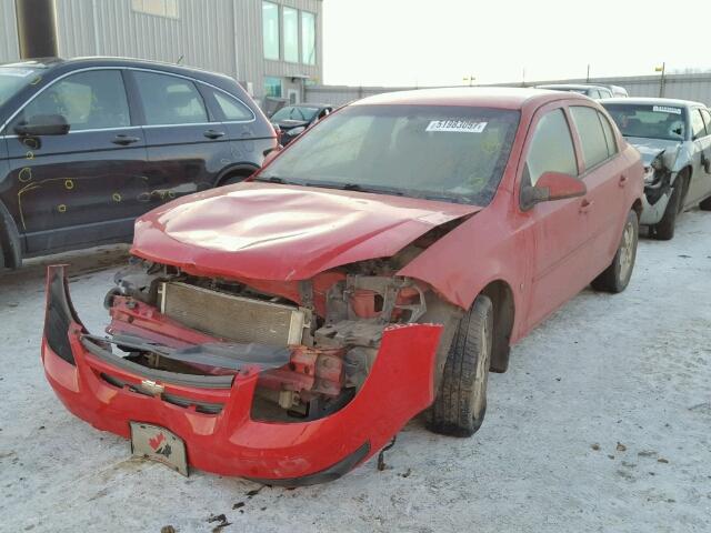 1G1AL55F487292446 - 2008 CHEVROLET COBALT LT RED photo 2