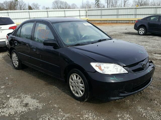 2HGES16535H517810 - 2005 HONDA CIVIC LX BLACK photo 1