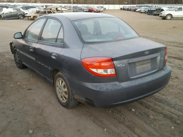 KNADC125456395308 - 2005 KIA RIO BLUE photo 3