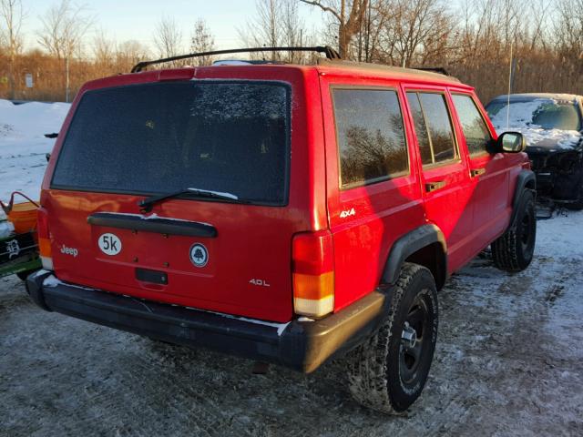 1J4FJ68S5WL184434 - 1998 JEEP CHEROKEE S RED photo 4