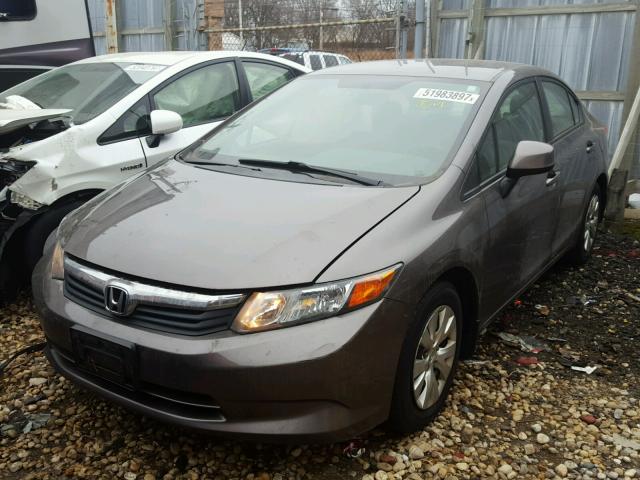 19XFB2F59CE056713 - 2012 HONDA CIVIC LX GRAY photo 2