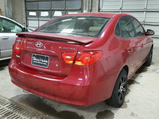 KMHDU46D77U049699 - 2007 HYUNDAI ELANTRA GL MAROON photo 4