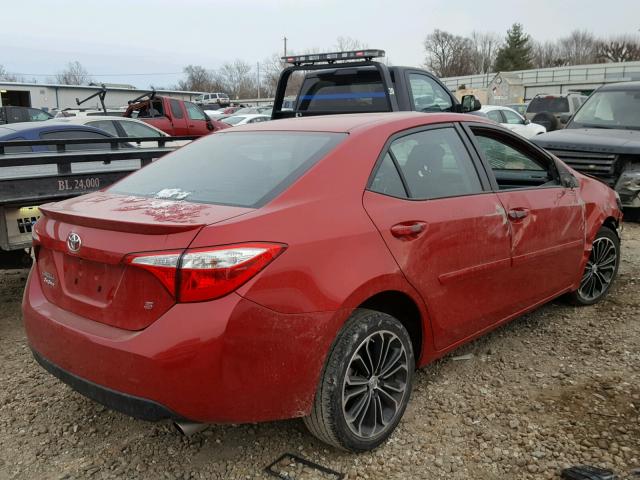 5YFBURHE5FP343709 - 2015 TOYOTA COROLLA L RED photo 4