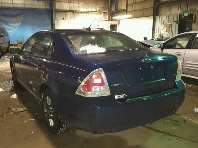 3FAHP07Z57R247713 - 2007 FORD FUSION SE BLUE photo 3