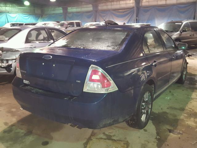 3FAHP07Z57R247713 - 2007 FORD FUSION SE BLUE photo 4