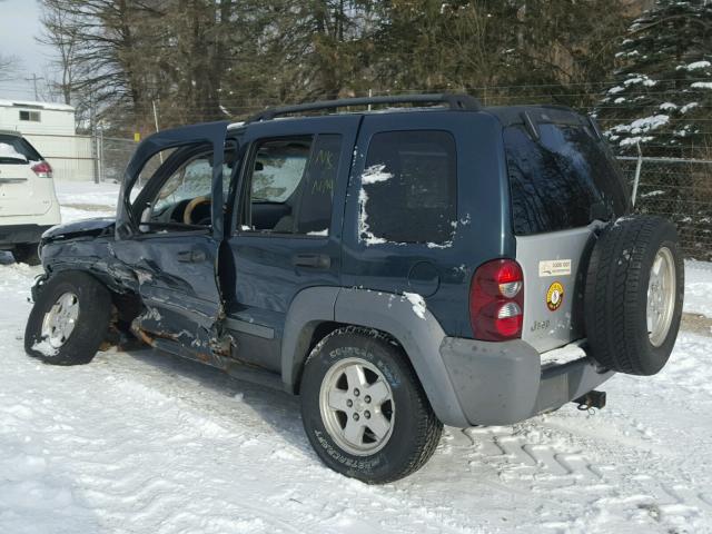 1J4GL48K35W715436 - 2005 JEEP LIBERTY SP GREEN photo 3