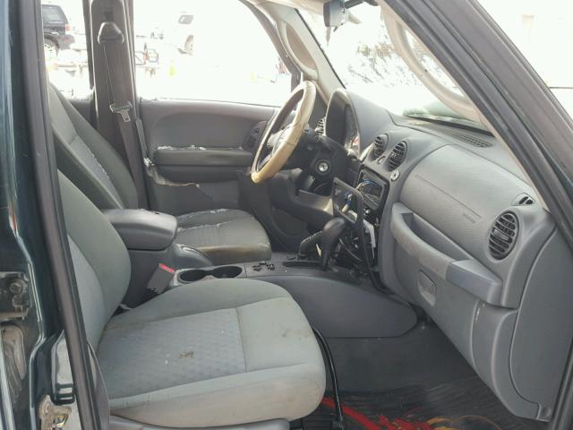 1J4GL48K35W715436 - 2005 JEEP LIBERTY SP GREEN photo 5