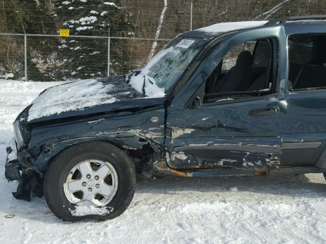 1J4GL48K35W715436 - 2005 JEEP LIBERTY SP GREEN photo 9