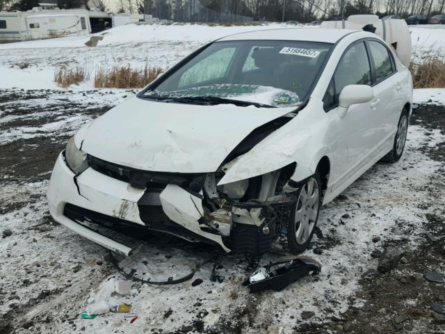 2HGFA16558H356498 - 2008 HONDA CIVIC LX WHITE photo 2