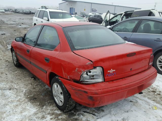 1B3ES27C3TD592746 - 1996 DODGE NEON RED photo 3