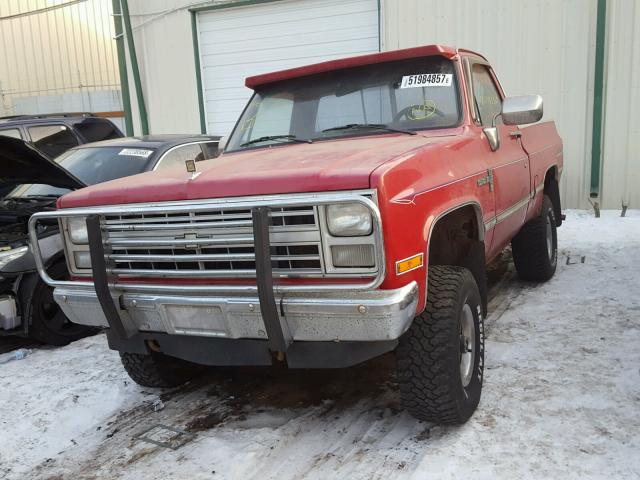 1GCEV14K7HF333636 - 1987 CHEVROLET V10 RED photo 2