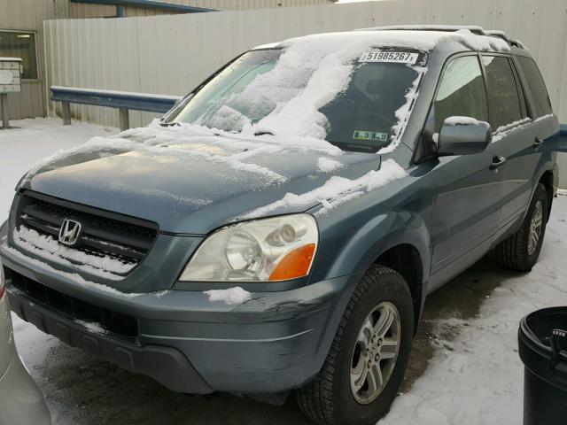 2HKYF18425H510908 - 2005 HONDA PILOT EX BLUE photo 2