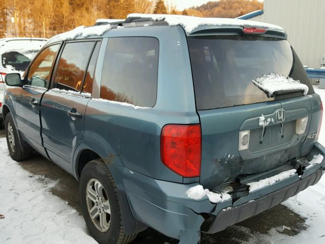 2HKYF18425H510908 - 2005 HONDA PILOT EX BLUE photo 3