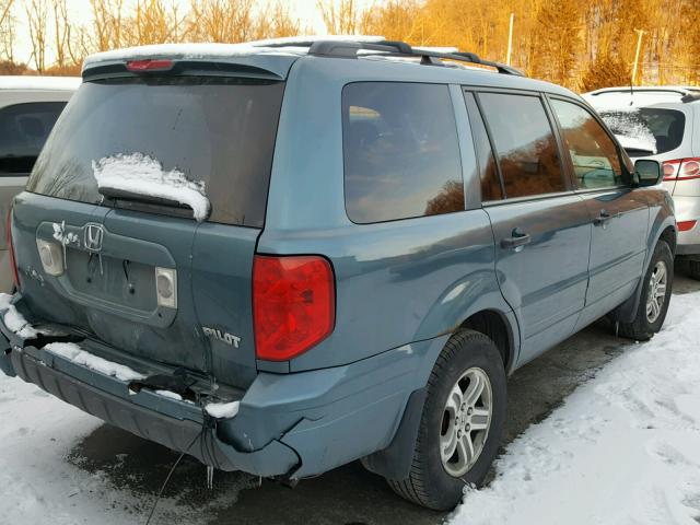 2HKYF18425H510908 - 2005 HONDA PILOT EX BLUE photo 4