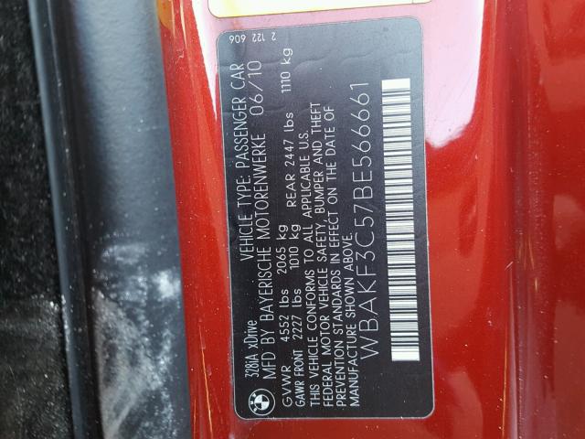 WBAKF3C57BE566661 - 2011 BMW 328 XI 栗色 照片 10