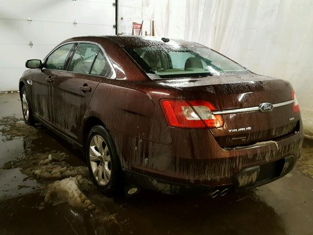 1FAHP2EWXAG166886 - 2010 FORD TAURUS SEL MAROON photo 3