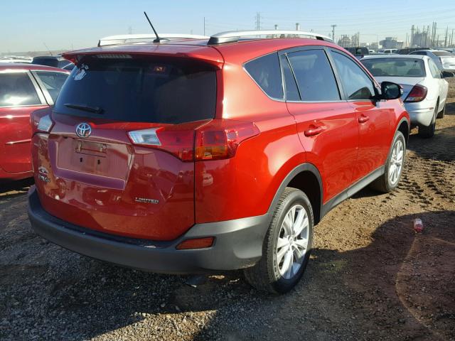 2T3YFREVXEW114729 - 2014 TOYOTA RAV4 LIMIT RED photo 4