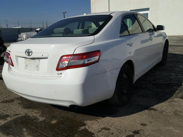 4T4BF3EK9BR105989 - 2011 TOYOTA CAMRY BASE WHITE photo 4