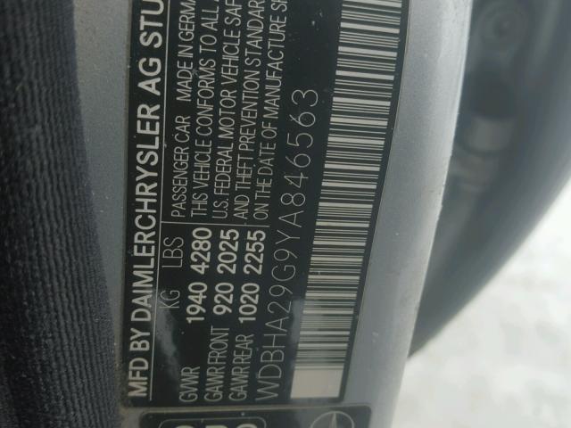 WDBHA29G9YA846563 - 2000 MERCEDES-BENZ C 280 GRAY photo 10