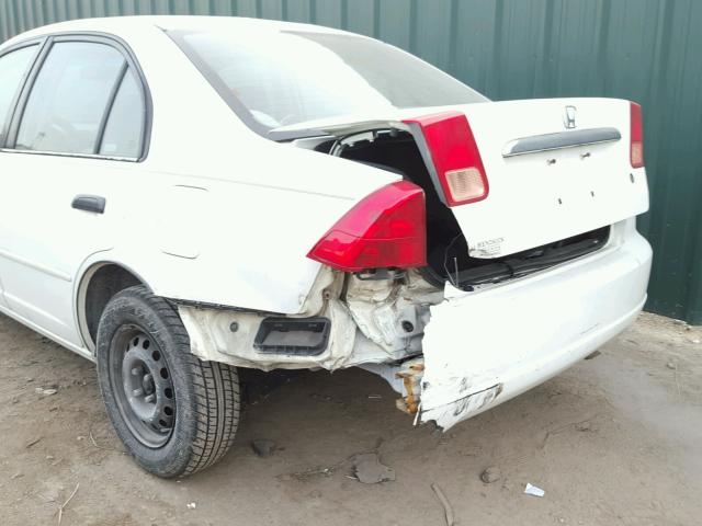 2HGES16581H537187 - 2001 HONDA CIVIC LX WHITE photo 9