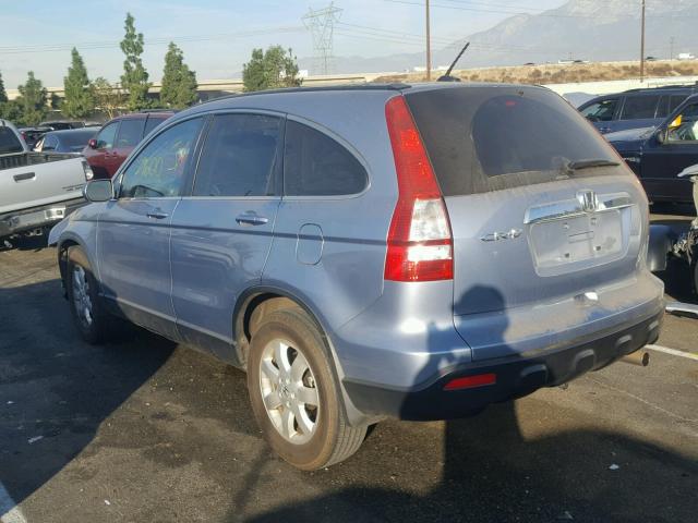 JHLRE48759C005162 - 2009 HONDA CR-V EXL BLUE photo 3