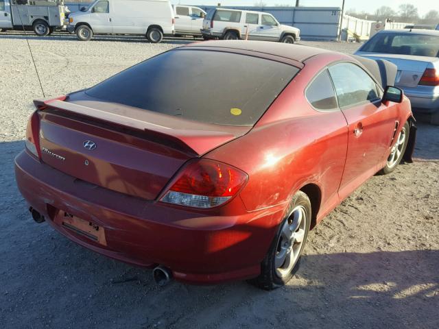 KMHHM65D06U211959 - 2006 HYUNDAI TIBURON GS RED photo 4