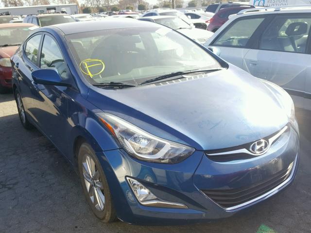 KMHDH4AE2EU051314 - 2014 HYUNDAI ELANTRA SE BLUE photo 1